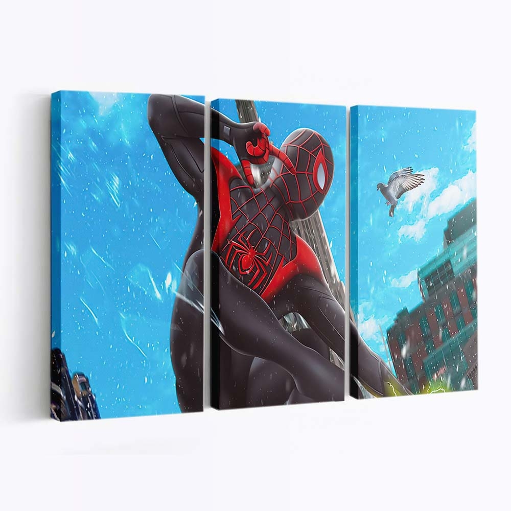 Spider Man Miles Morales 4 Leinwandbild - Wanddeko