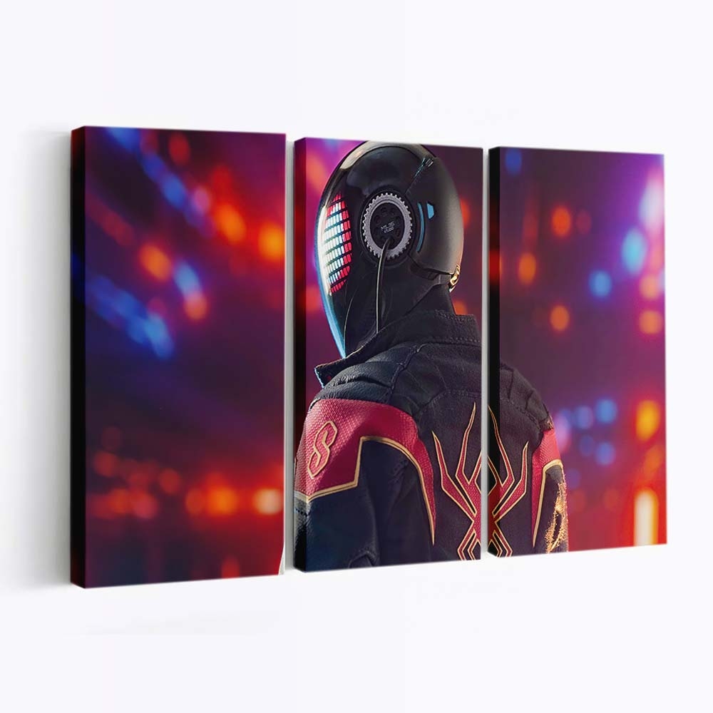 Spider Man Miles Morales Figure Suit Leinwandbild - Wanddeko