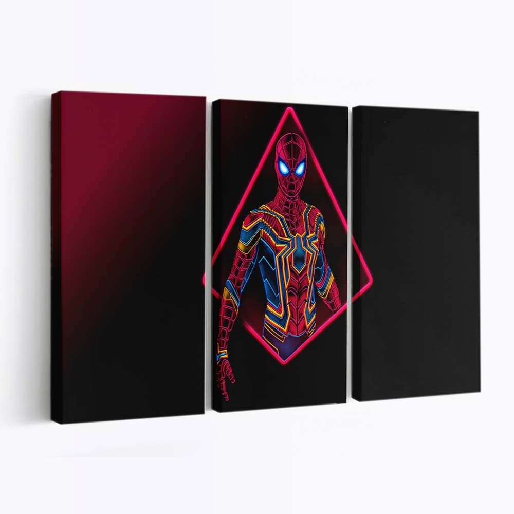 Spider Man Neon Artwork Leinwandbild - Wanddeko