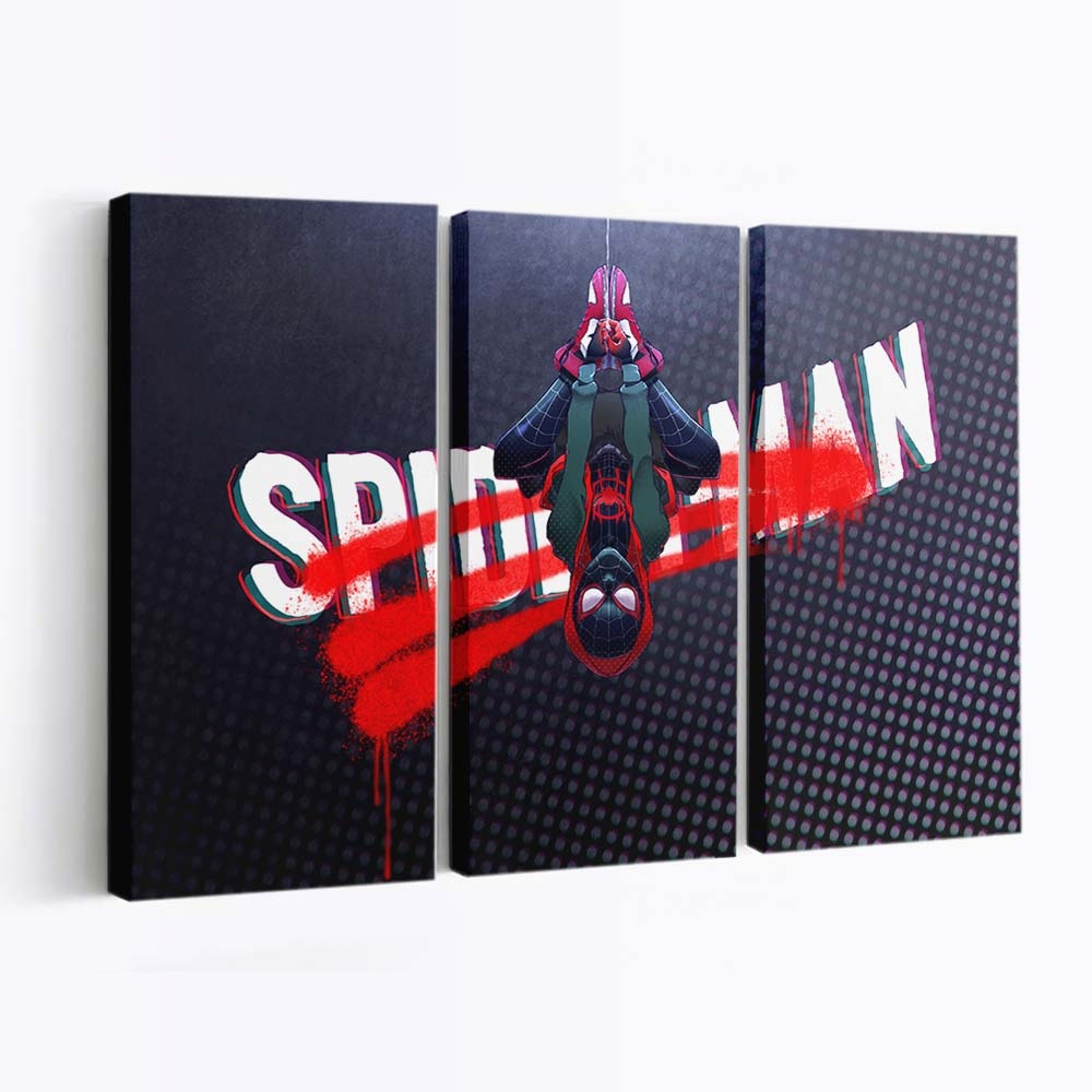 Spider Man Up Side Down Leinwandbild - Wanddeko