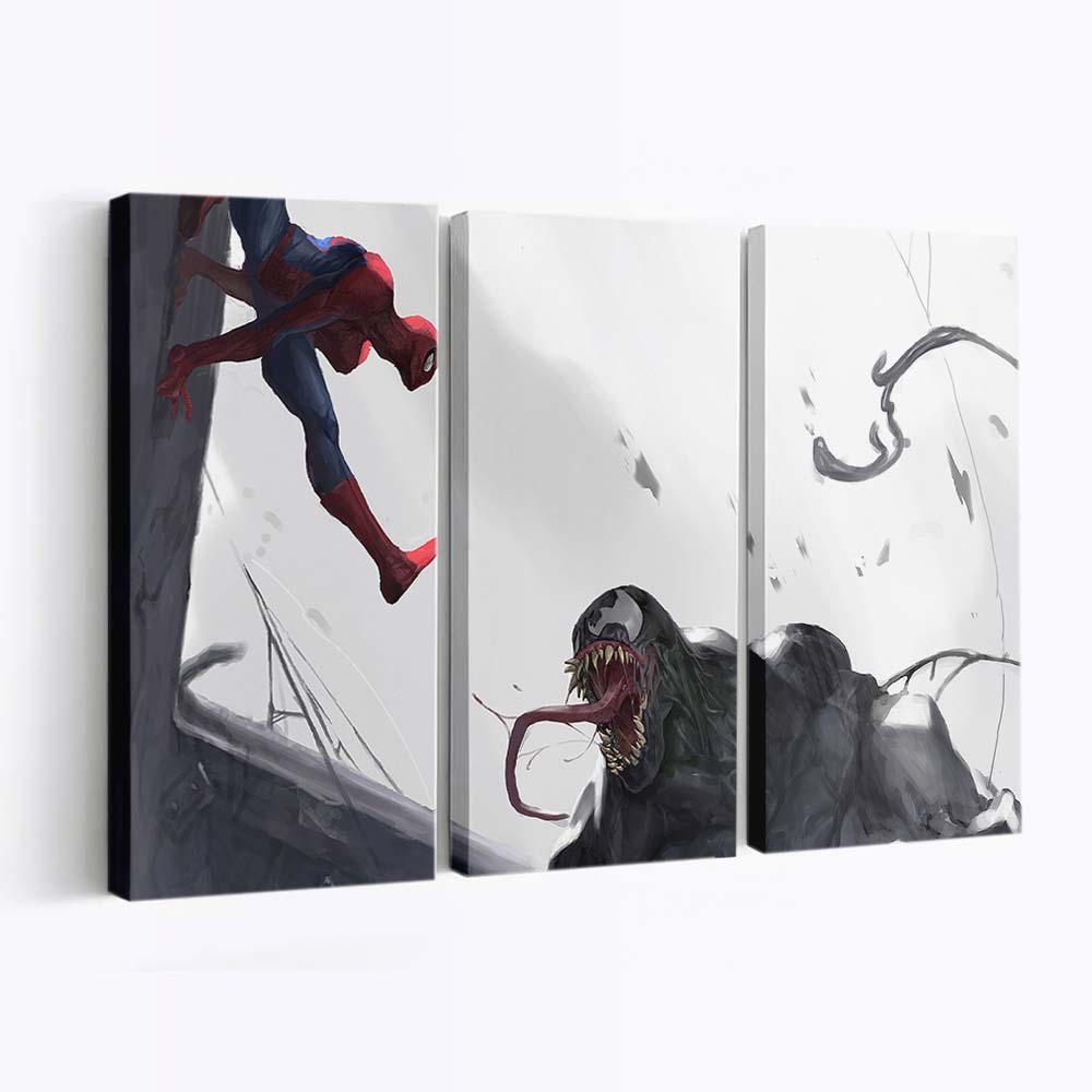 Spider Man gegen Venom 2 Leinwandbild - Wanddeko