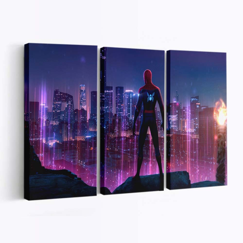 Spider Man wacht über Queens Leinwandbild - Wanddeko