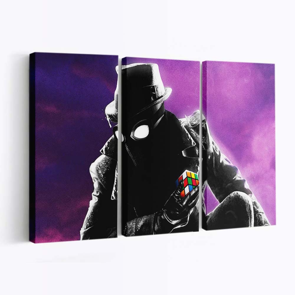 Spider Noir Leinwandbild - Wanddeko