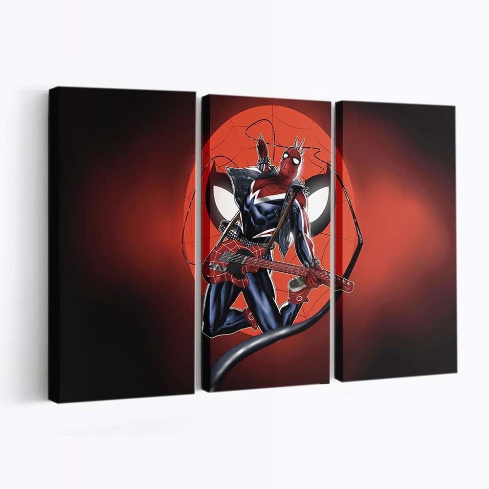 Spider Punk Energetic Web Slinging Leinwandbild - Wanddeko