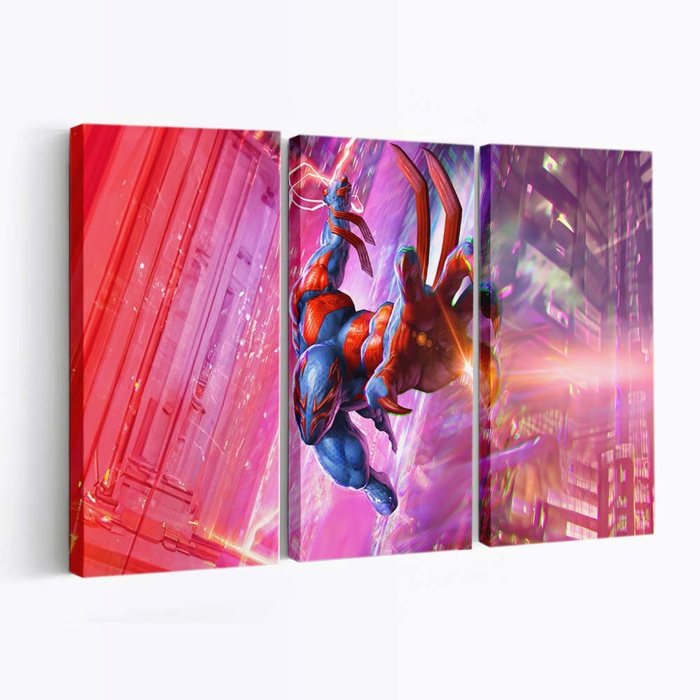 Spider Man 2099 Hightech Held Leinwandbild - Wanddeko