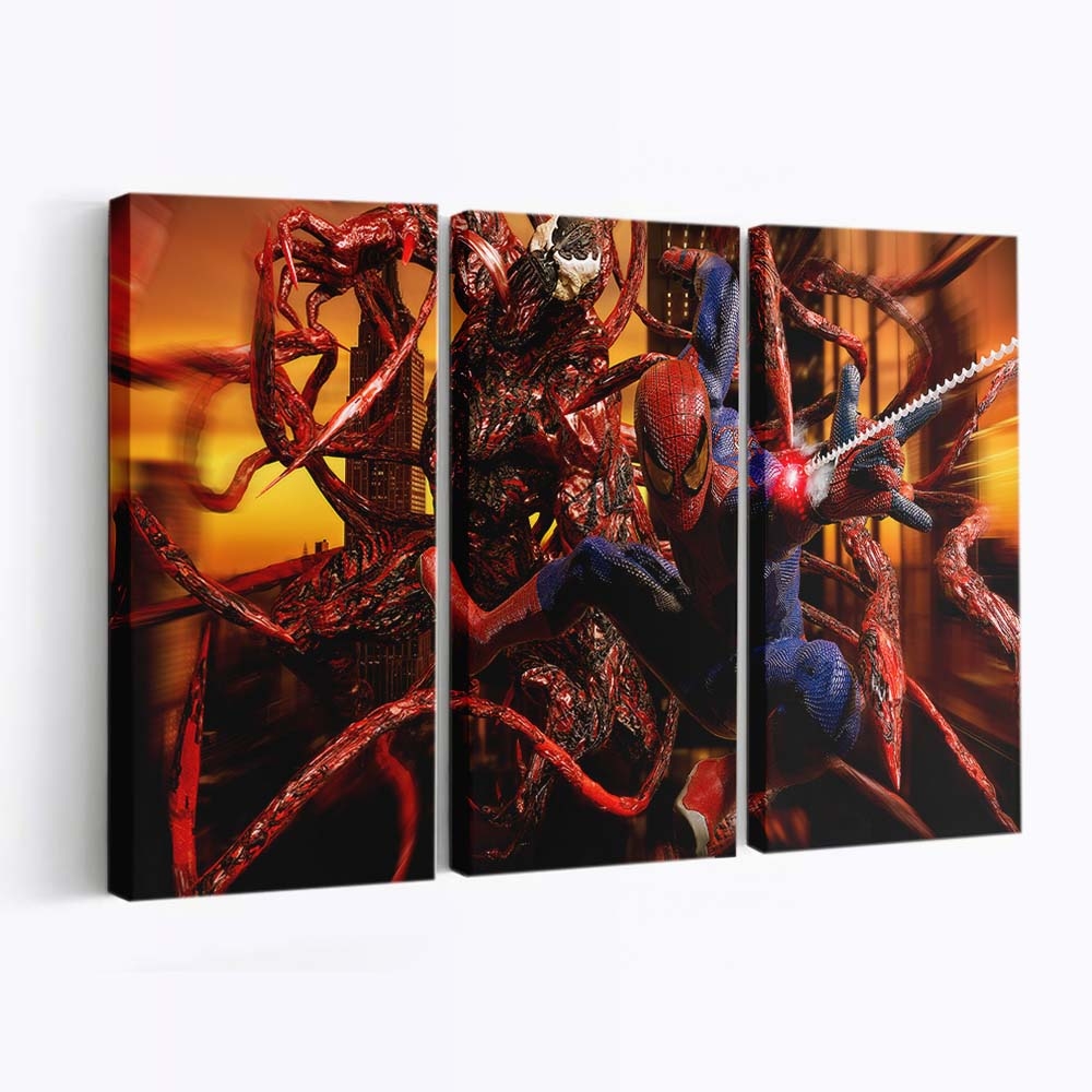 Spider Man und Carnage Artwork Leinwandbild - Wanddeko
