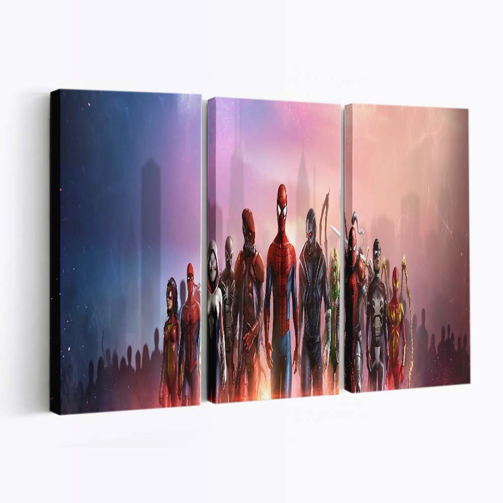 Spider Man und sein Team Leinwandbild - Wanddeko