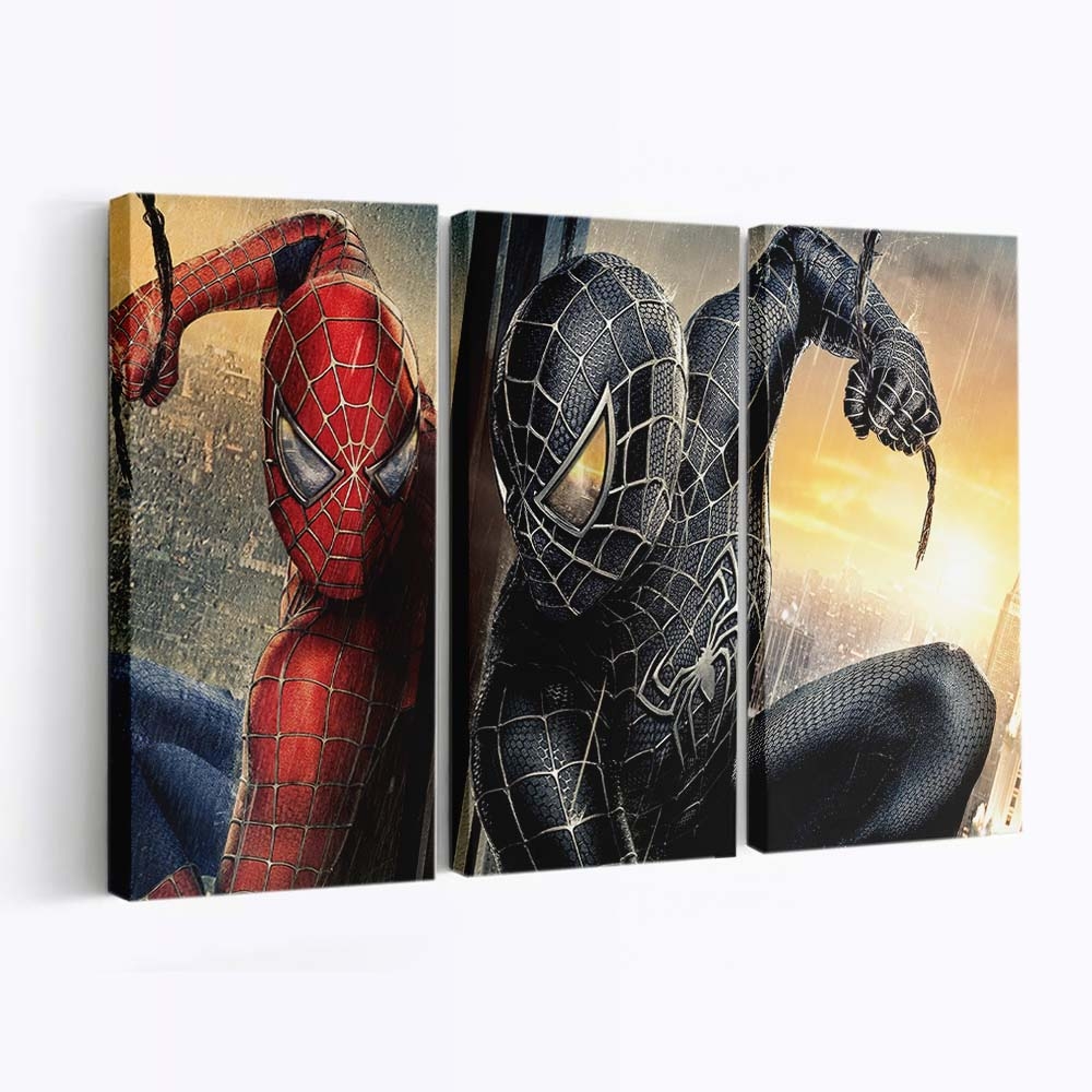 Spider Man schwarz und rot 2 Leinwandbild - Wanddeko