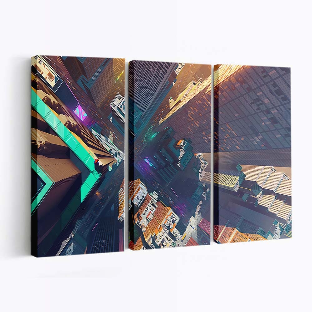 Spider Man Stadt Leinwandbild - Wanddeko