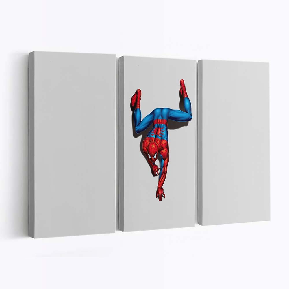 Spider Man beim Herunterklettern Minimal Leinwandbild - Wanddeko