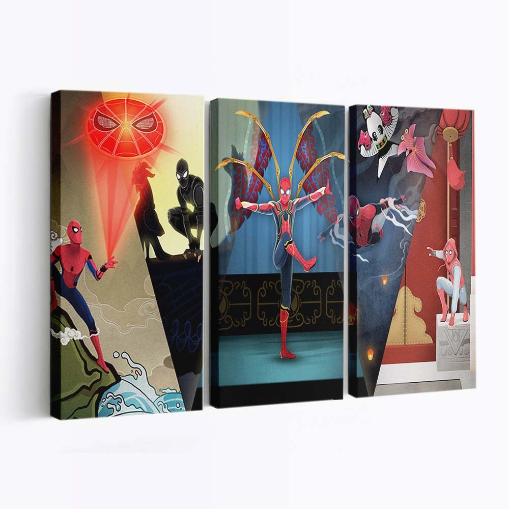 Spider Man weit weg von zu Hause 3 Leinwandbild - Wanddeko