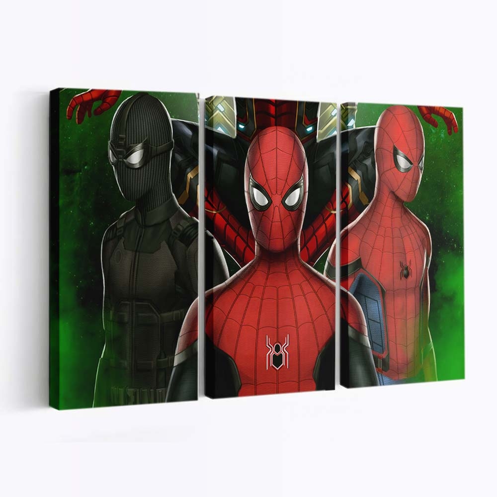 Spider Man Far From Home Anzüge Leinwandbild - Wanddeko