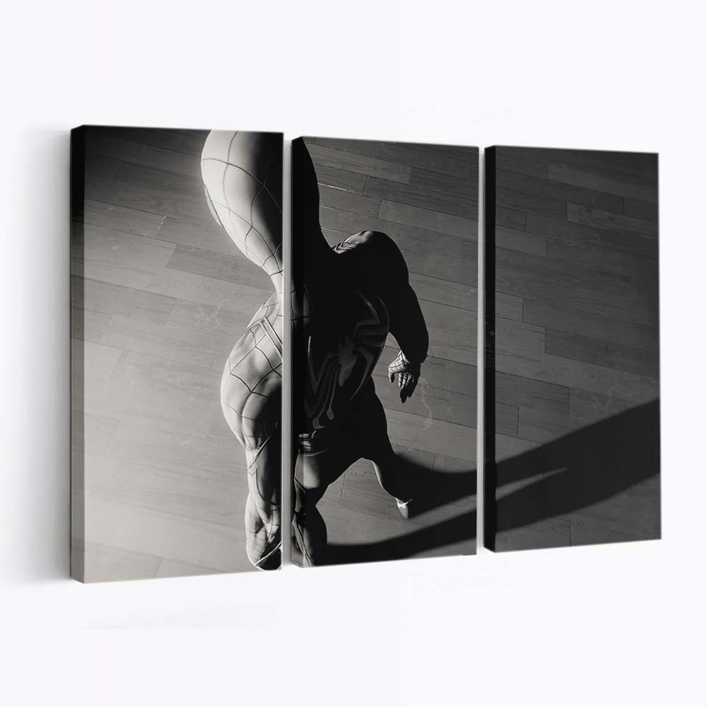 Spider Man Spiel Spider Logo Monochrom Leinwandbild - Wanddeko