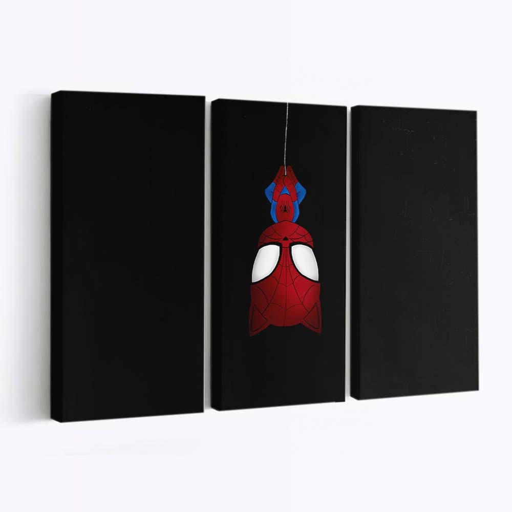 Spider Man Hängt im Dunkeln Leinwandbild - Wanddeko