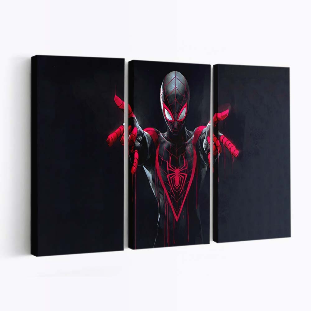 Spider Man Miles Morales Kunstwerk 2 Leinwandbild - Wanddeko