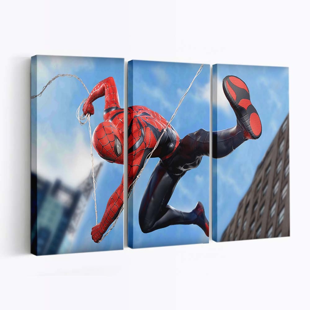 Spider Man Miles Morales Kick Leinwandbild - Wanddeko