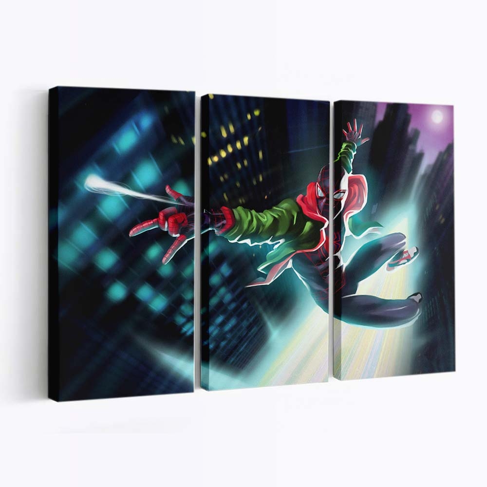 Spider Man Miles Neu 3 Leinwandbild - Wanddeko