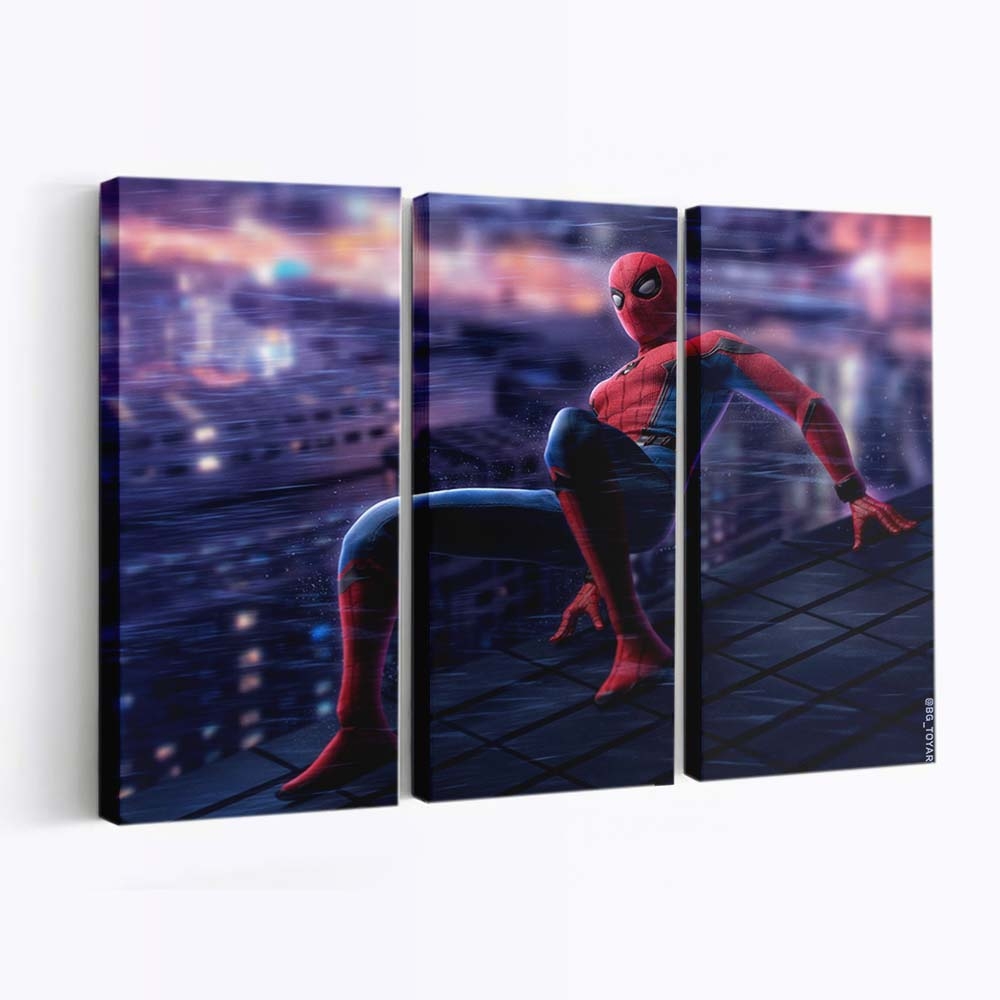 Spider Man an der Wand Leinwandbild - Wanddeko