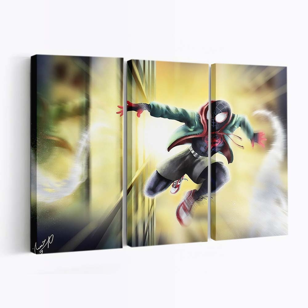 Spider Man im Vorbeigehen Leinwandbild - Wanddeko