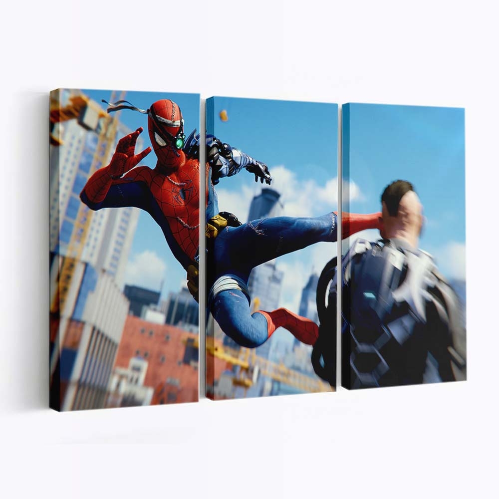 Spider Man Angriff Leinwandbild - Wanddeko
