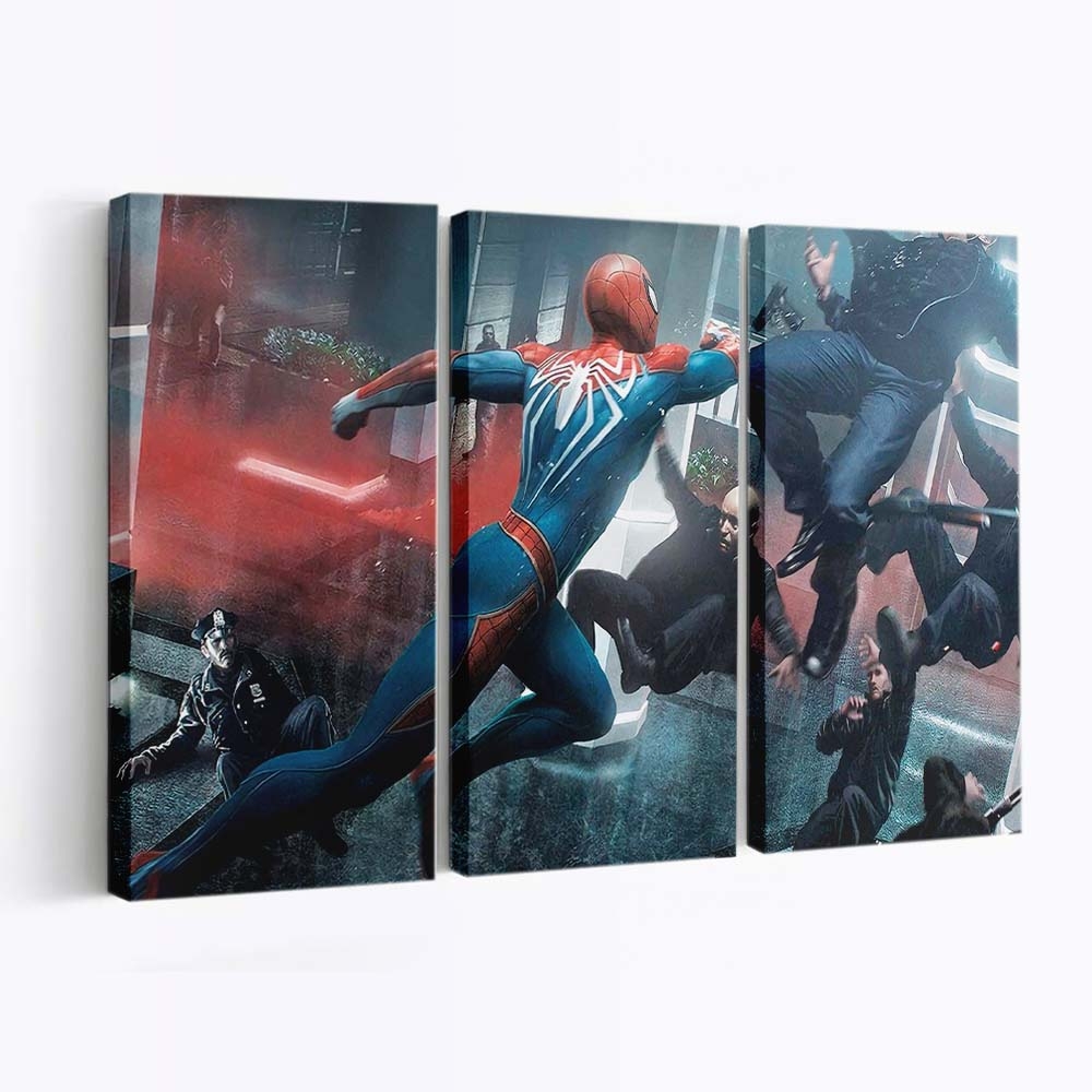 Spider Man Kampf Leinwandbild - Wanddeko