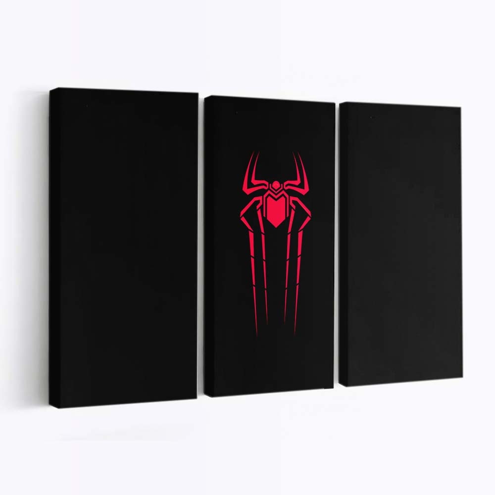 Spider Man Symbol Schwarz Leinwandbild - Wanddeko