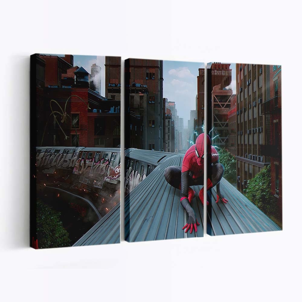 Spider Man Zug Leinwandbild - Wanddeko
