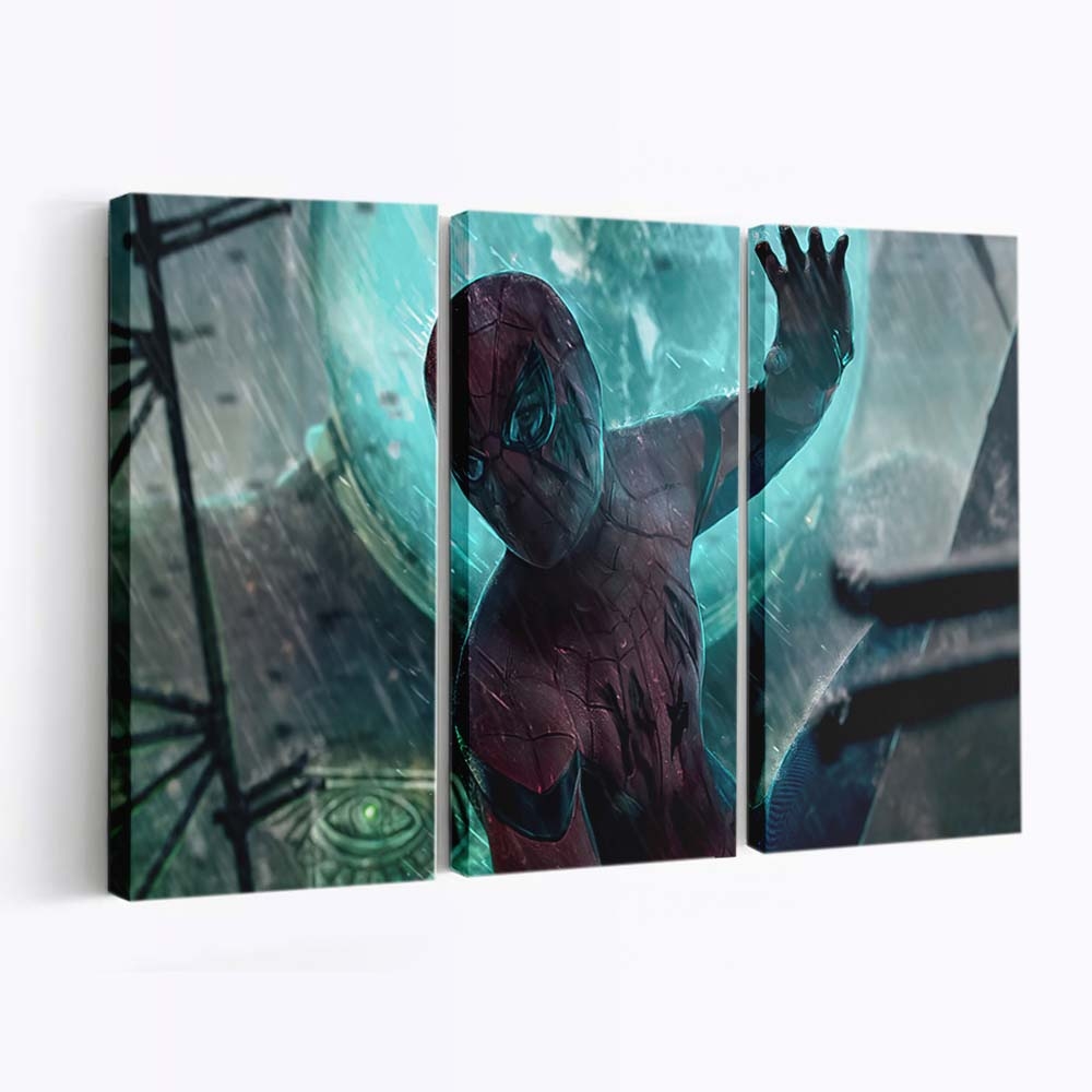 Spider Man gegen Mysterio Leinwandbild - Wanddeko