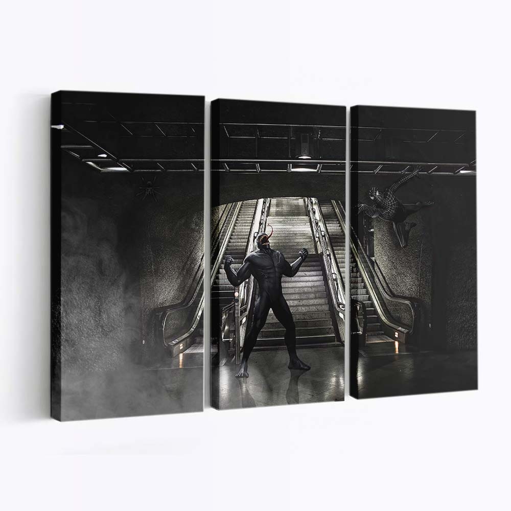 Symbiote Spider Man gegen Venom Leinwandbild - Wanddeko