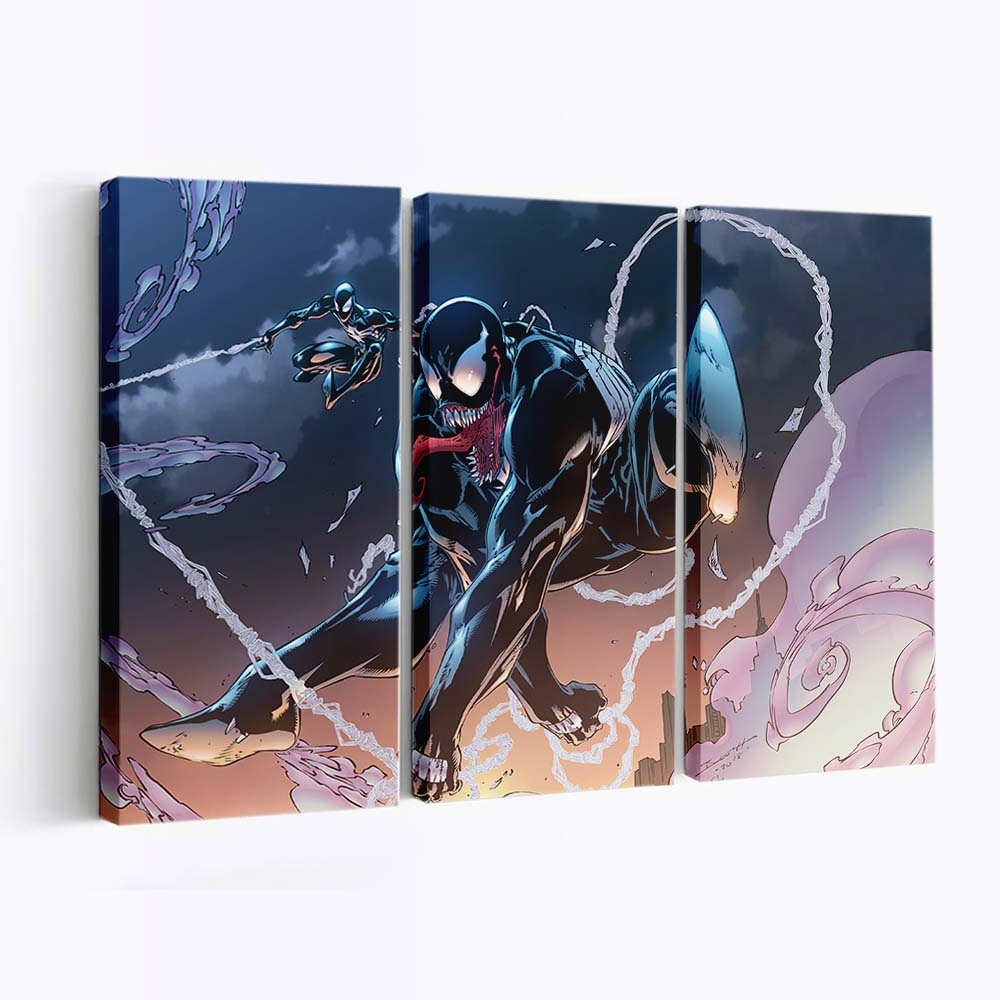 Venom And Black Spider Man Leinwandbild - Wanddeko