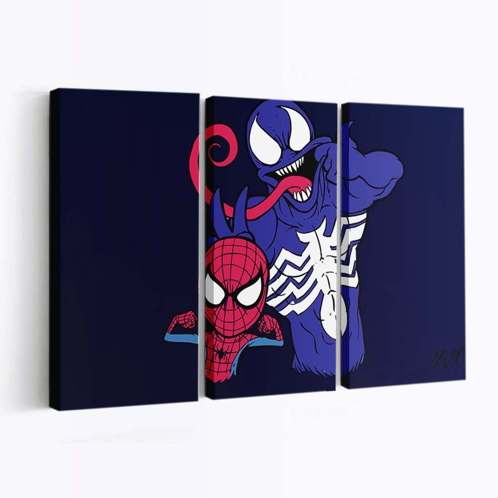 Venom und Spider Man 3 Leinwandbild - Wanddeko