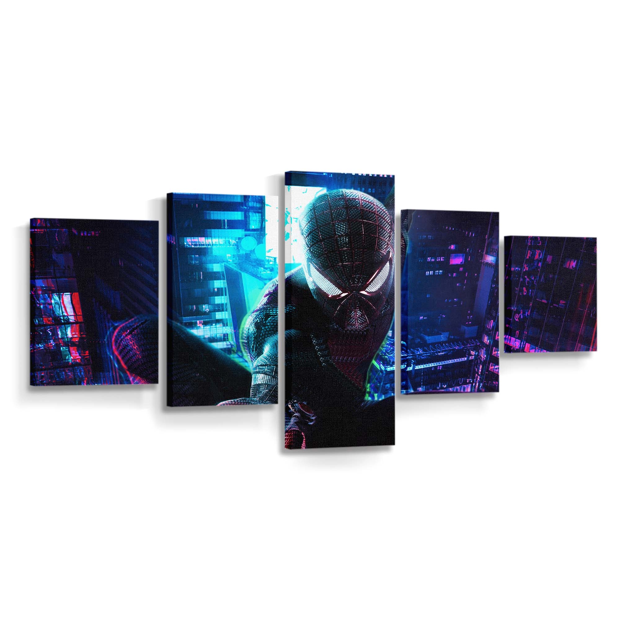 Amazing Spider Man Cyberpunk Leinwandbild - Wanddeko Spider-Man Leinwandbild
