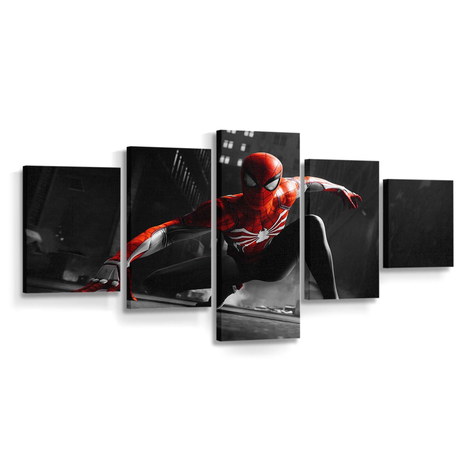 Schwarz roter Spider Man Leinwandbild - Wanddeko Spider-Man Leinwandbild