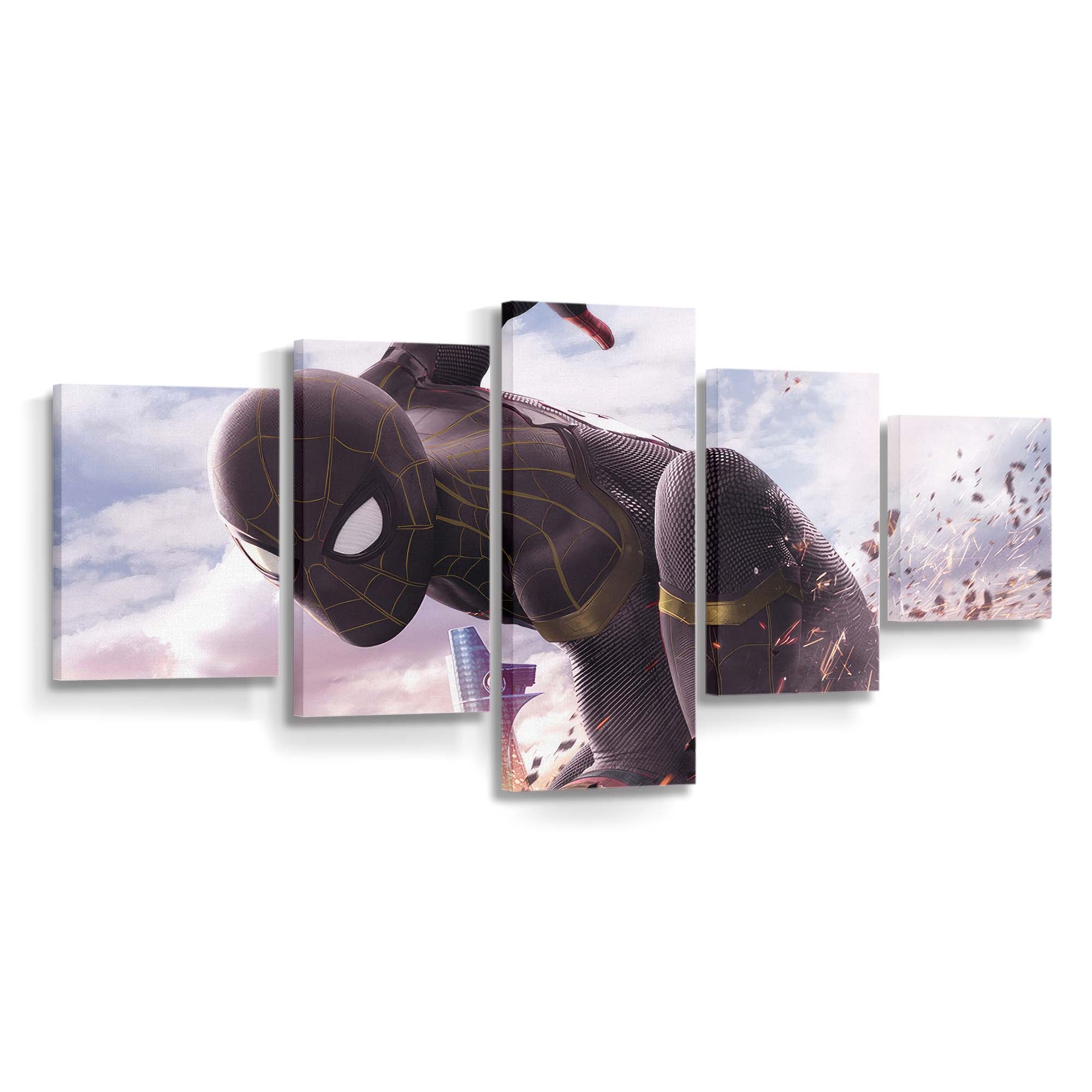 Schwarzer Spider Man 2023 Leinwandbild - Wanddeko Spider-Man Leinwandbild