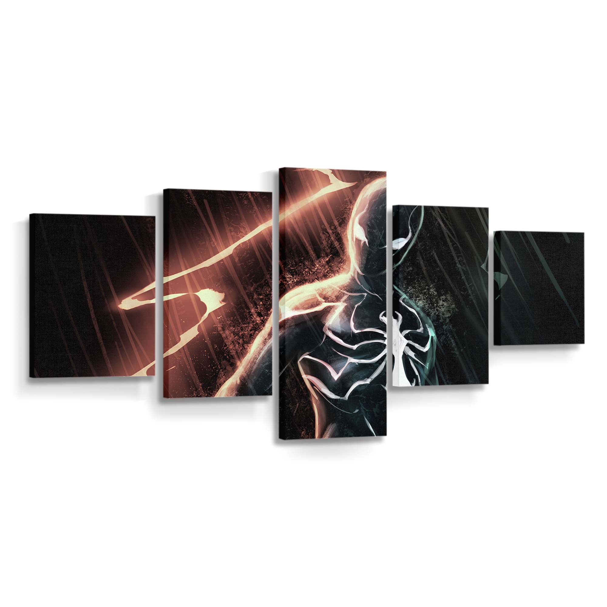 Schwarzer Spider Man in der Dunkelheit Leinwandbild - Wanddeko Spider-Man Leinwandbild