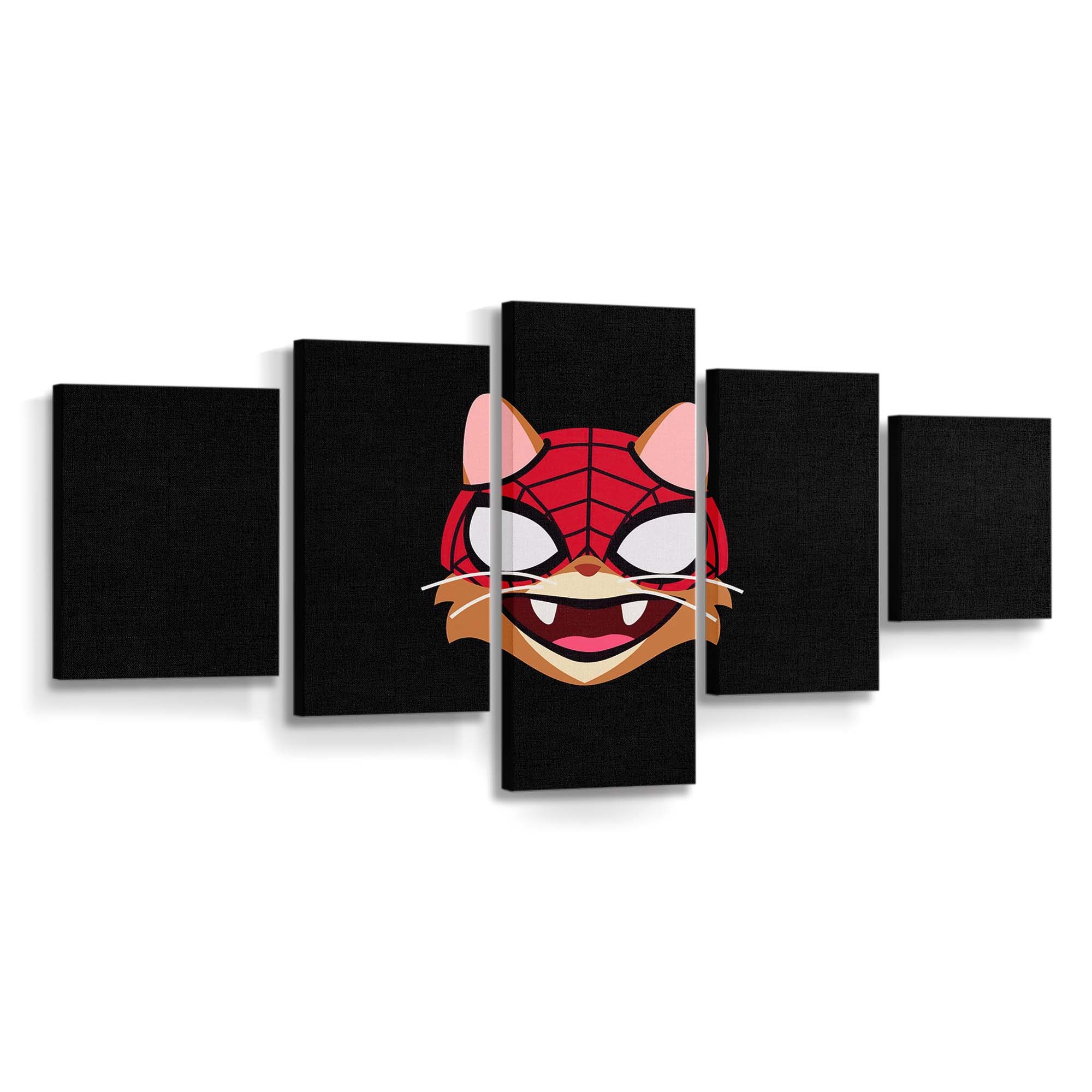 Katzen Spider Man Minimal Leinwandbild - Wanddeko Spider-Man Leinwandbild