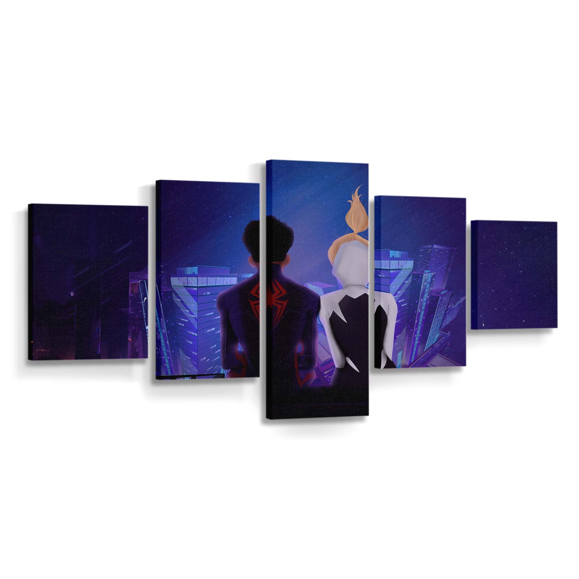 Gwen und Miles Morales Liebe Leinwandbild - Wanddeko Spider-Man Leinwandbild