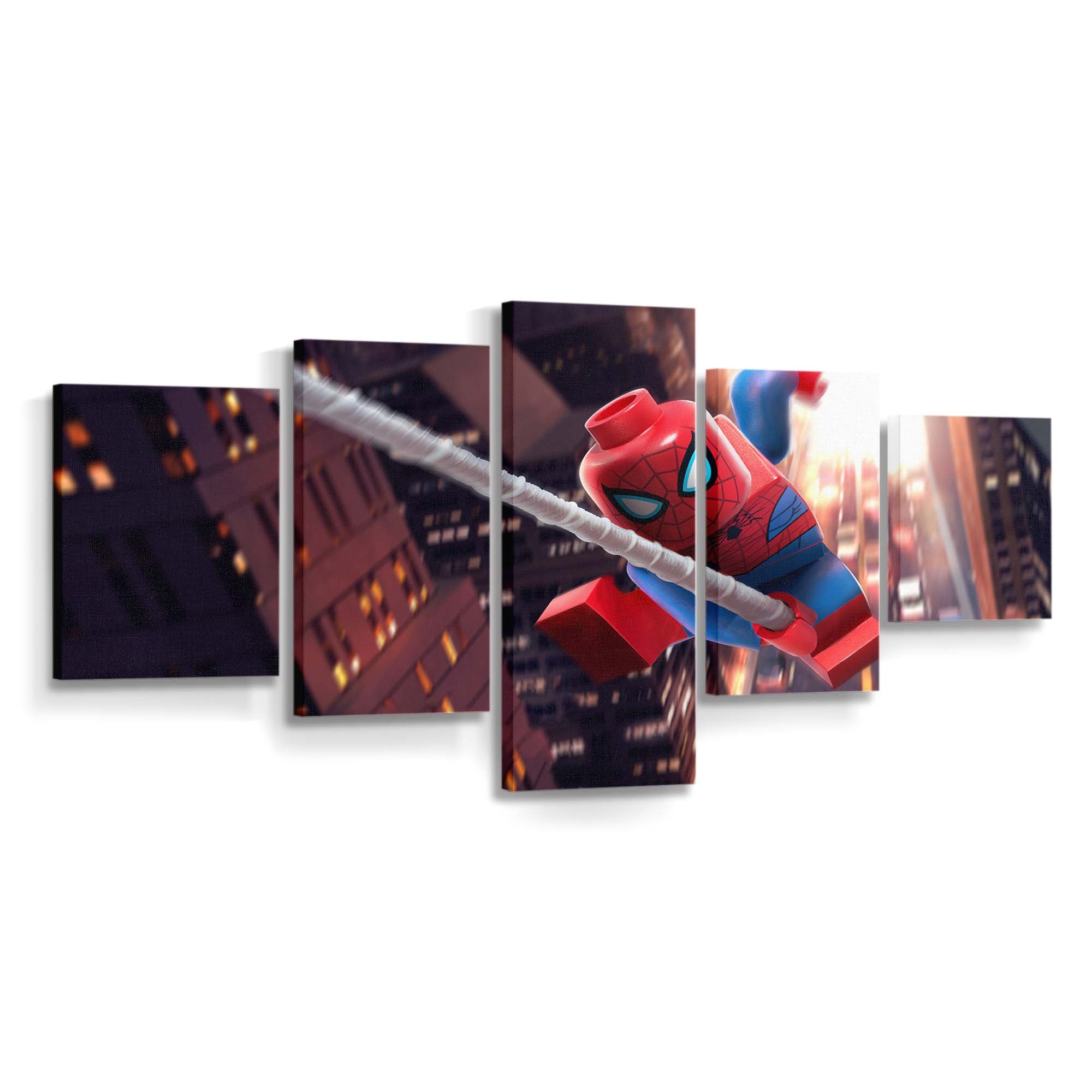 Lego Spider Man Leinwandbild - Wanddeko Spider-Man Leinwandbild
