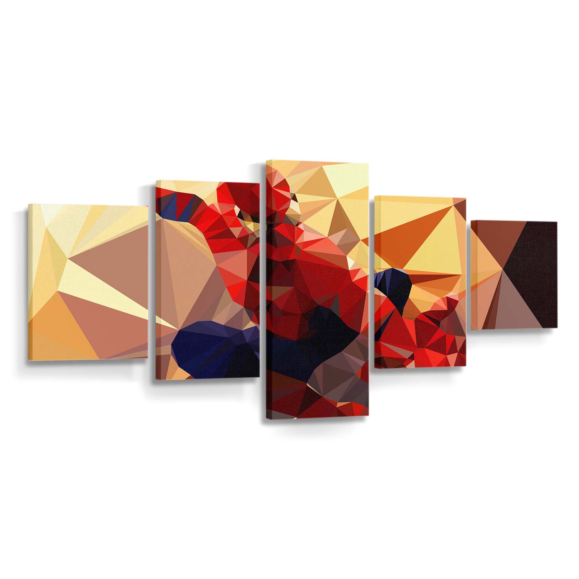 Low Poly Spider Man Kunst Leinwandbild - Wanddeko Spider-Man Leinwandbild