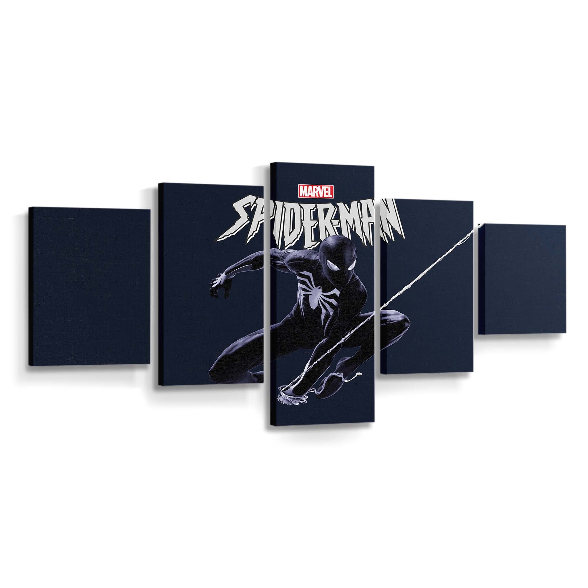 Marvel Black Spider Man Leinwandbild - Wanddeko Spider-Man Leinwandbild