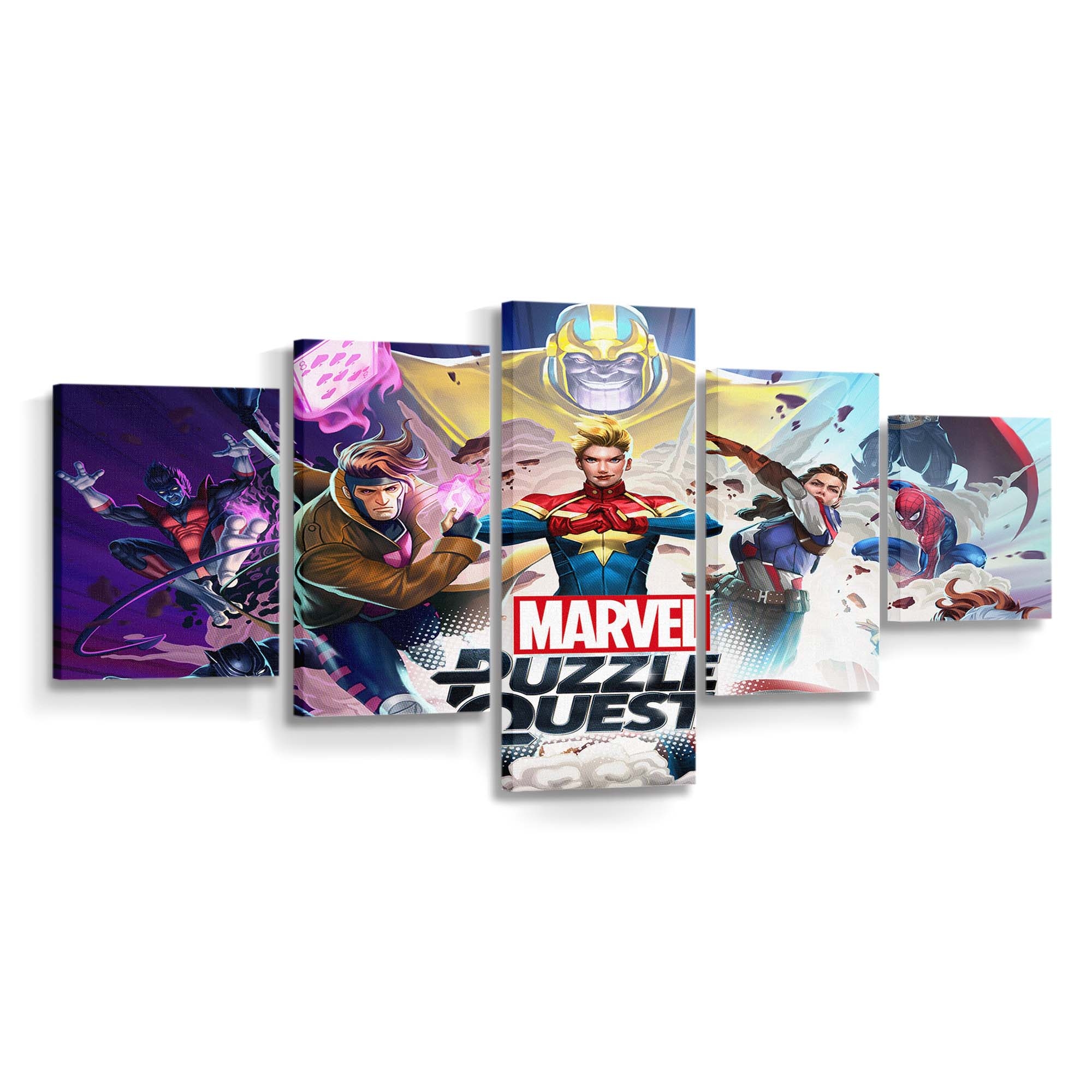 Marvel Puzzle Quest Leinwandbild - Wanddeko Spider-Man Leinwandbild