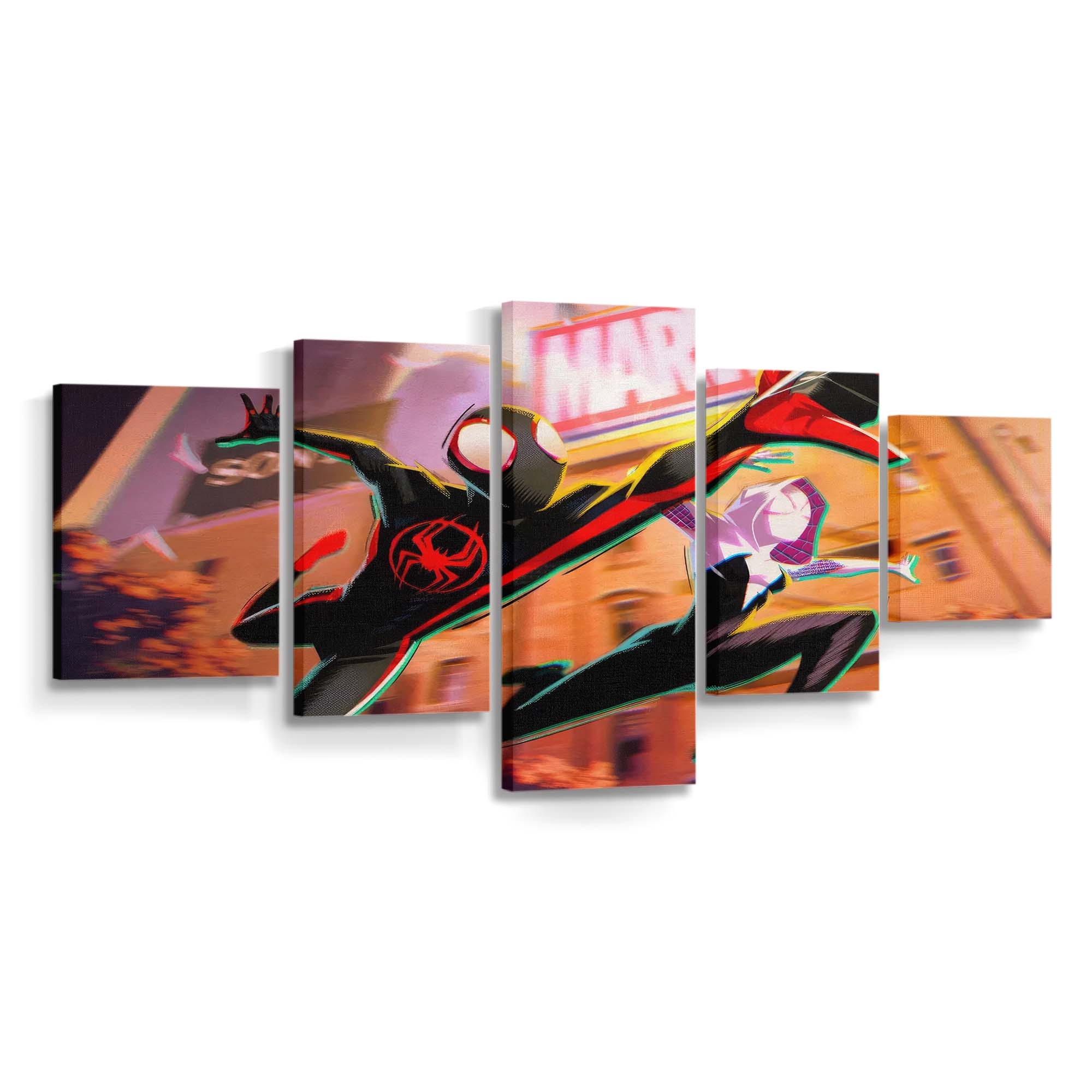 Marvel Spider Man und Gwen Stacy Leinwandbild - Wanddeko Spider-Man Leinwandbild