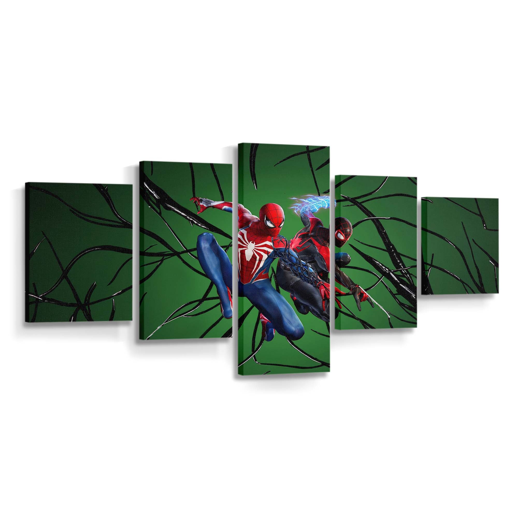 Marvels Spider Man Miles Morales Together Leinwandbild - Wanddeko Spider-Man Leinwandbild