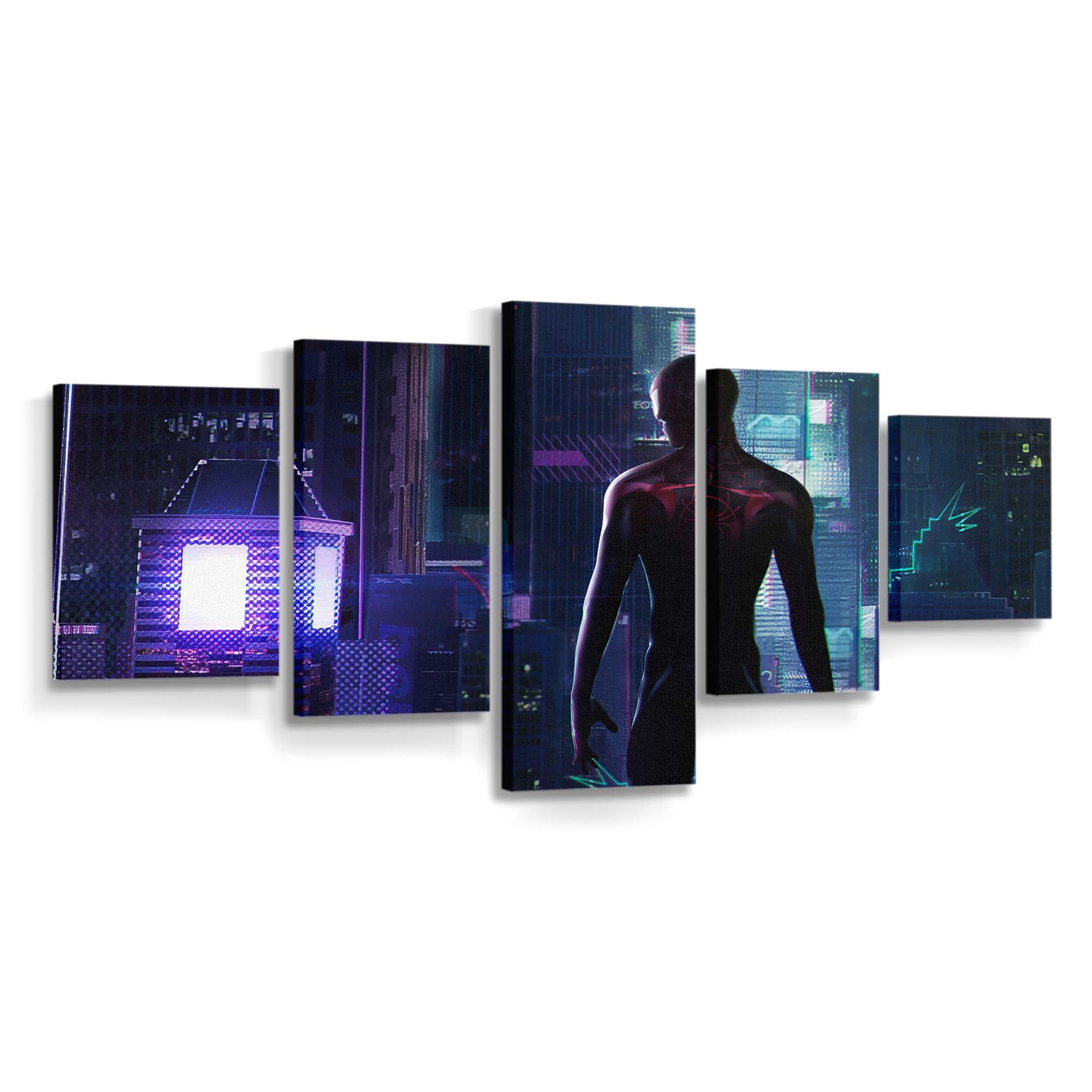 Miles Morales City Leinwandbild - Wanddeko Spider-Man Leinwandbild