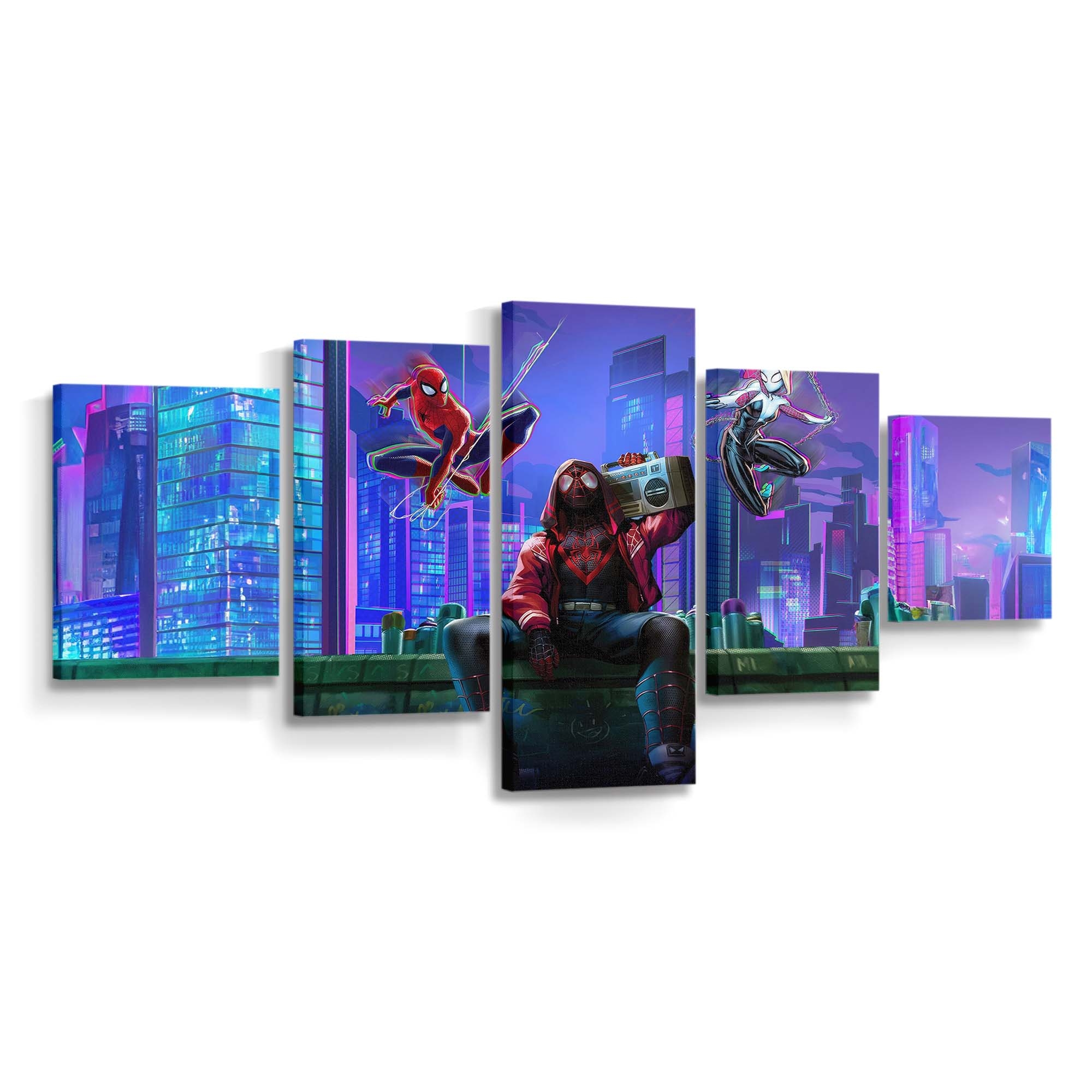 Miles Morales und Gwen Stacy Epische Partnerschaft Leinwandbild - Wanddeko Spider-Man Leinwandbild