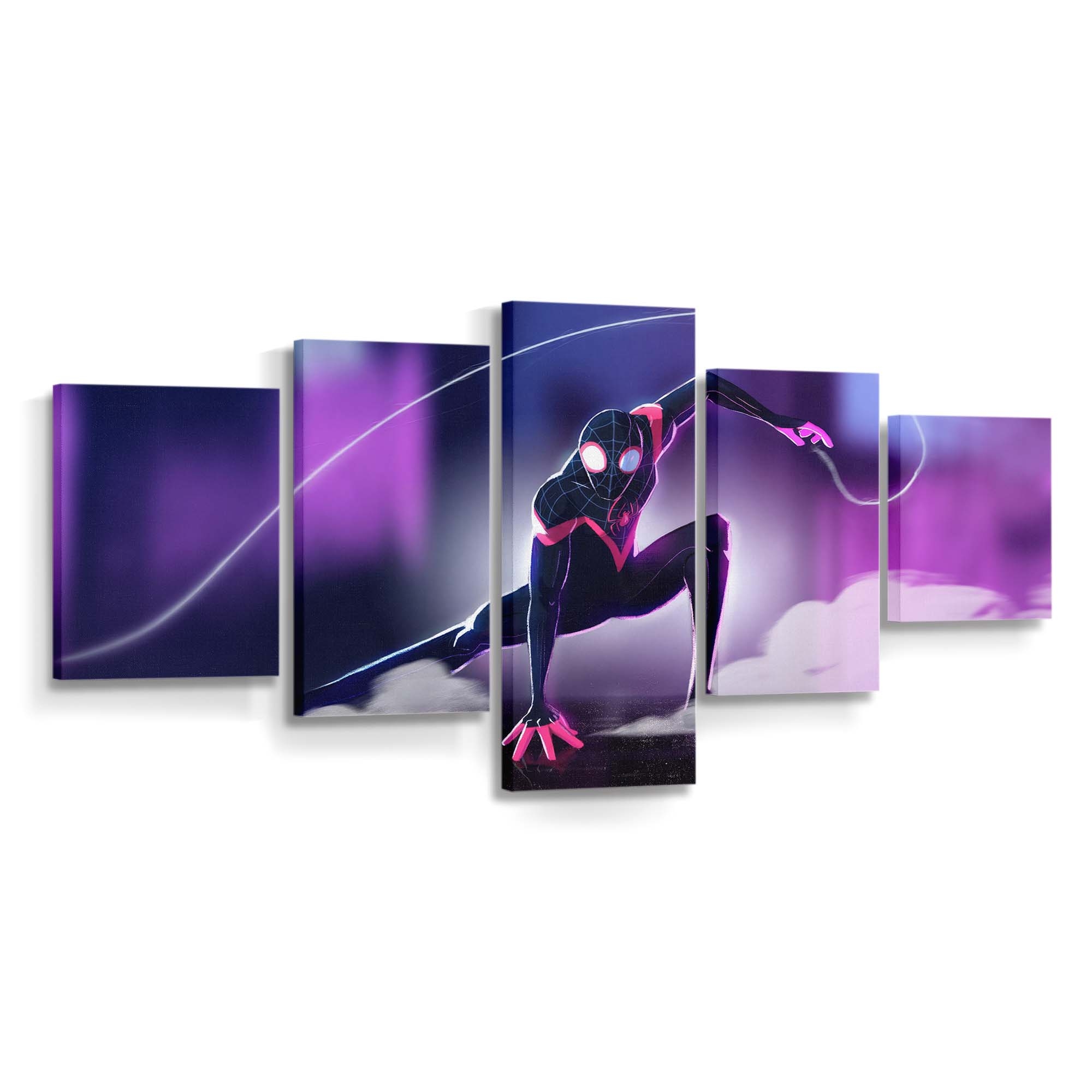 Miles Morales dynamische Präsenz Leinwandbild - Wanddeko Spider-Man Leinwandbild
