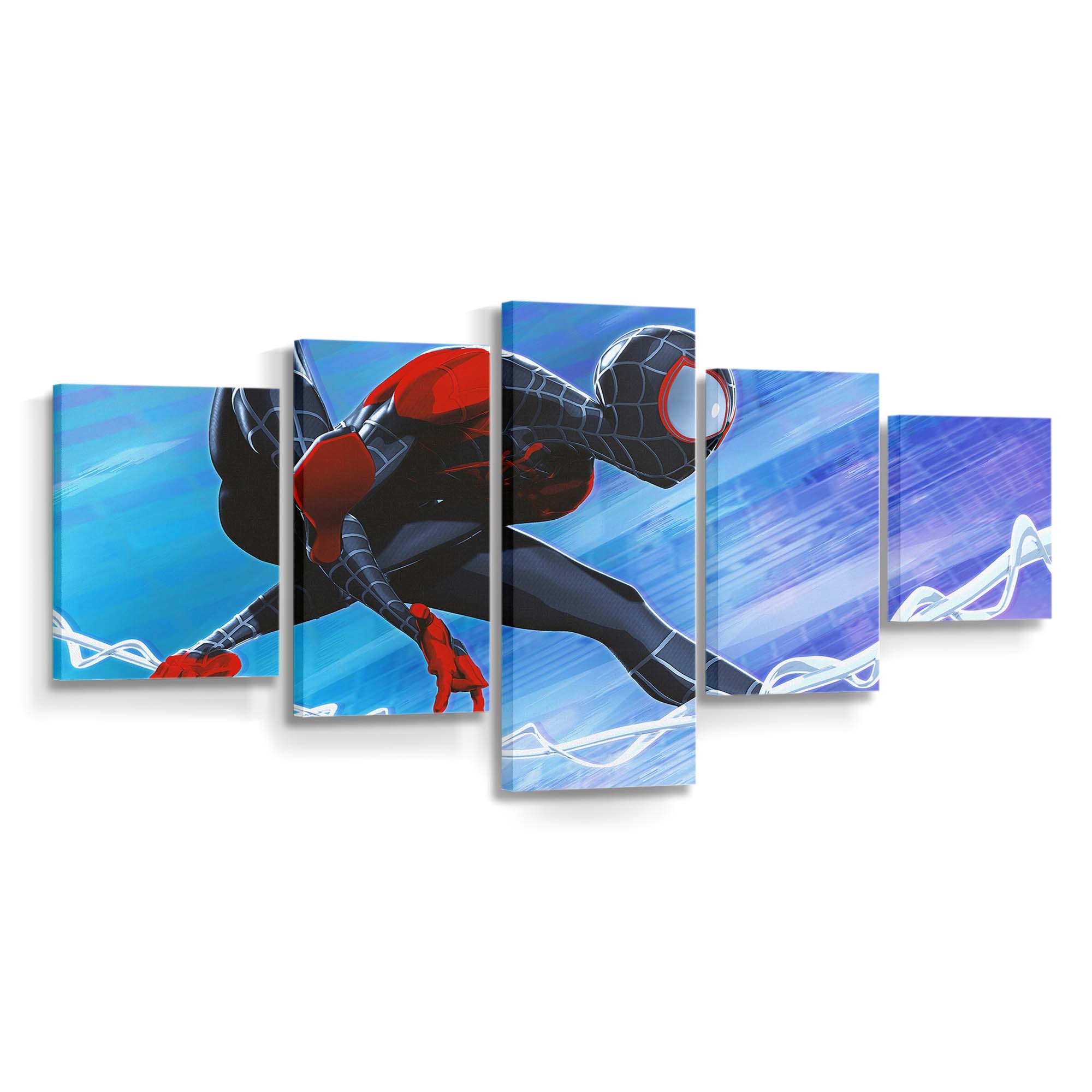 Miles Morales Jumping Artwork Leinwandbild - Wanddeko Spider-Man Leinwandbild