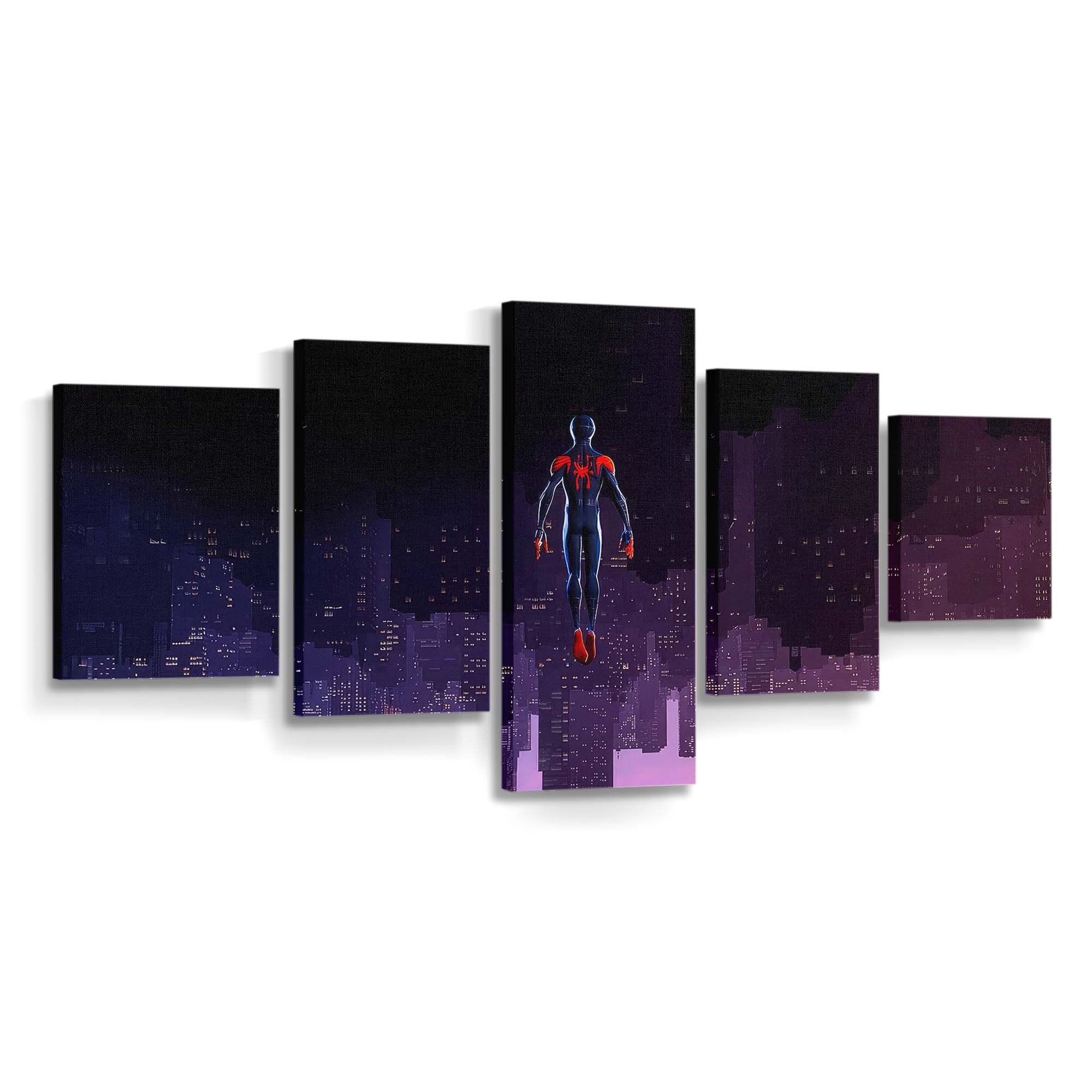 Miles Morales auf dem Kopf stehend Leinwandbild - Wanddeko Spider-Man Leinwandbild