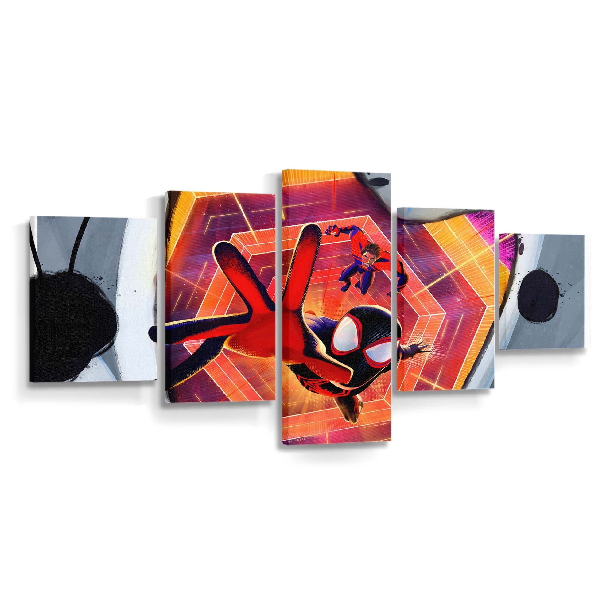 Peter B. Parker, Miles Morales und The Spot in Spider Man: Across the Spider Verse Poster Leinwandbild - Wanddeko Spider-Man Leinwandbild