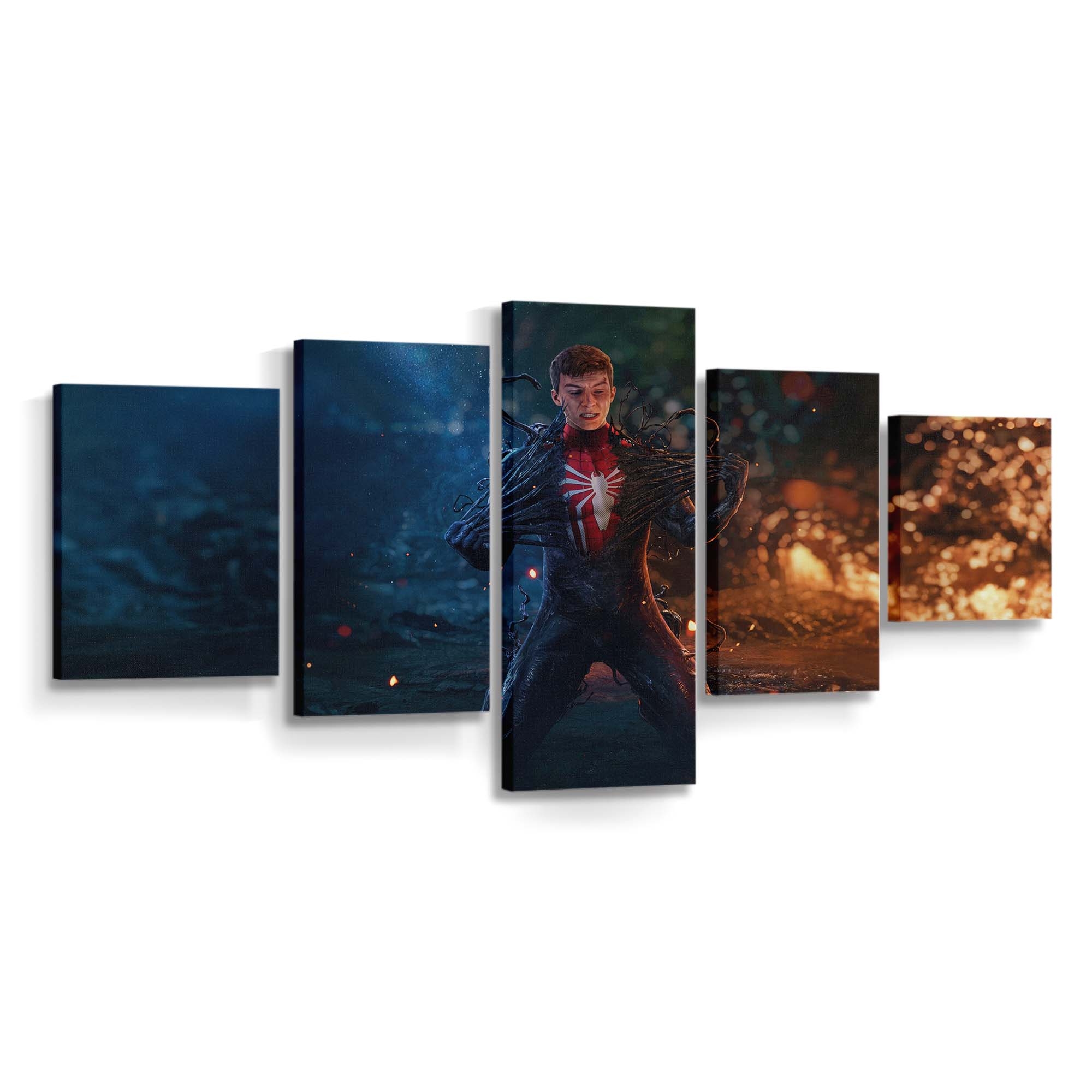 Peter reißt den Symbionten Venom ab Leinwandbild - Wanddeko Spider-Man Leinwandbild